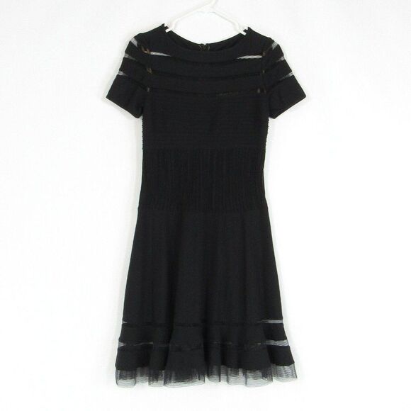 Black TADASHI SHOJI a-line dress XS - Picture 1 of 4